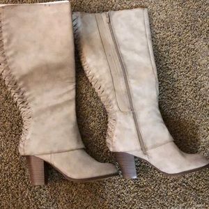 Tan Lace Up Wide Calf Boots by Torrid